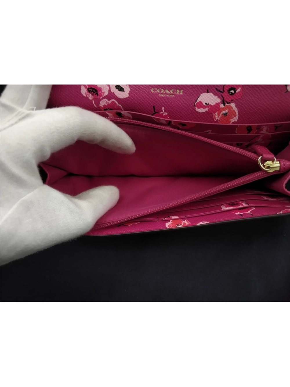 Coach Hot Pink Leather Continental Wallet - Coach - Picture 8 of 10